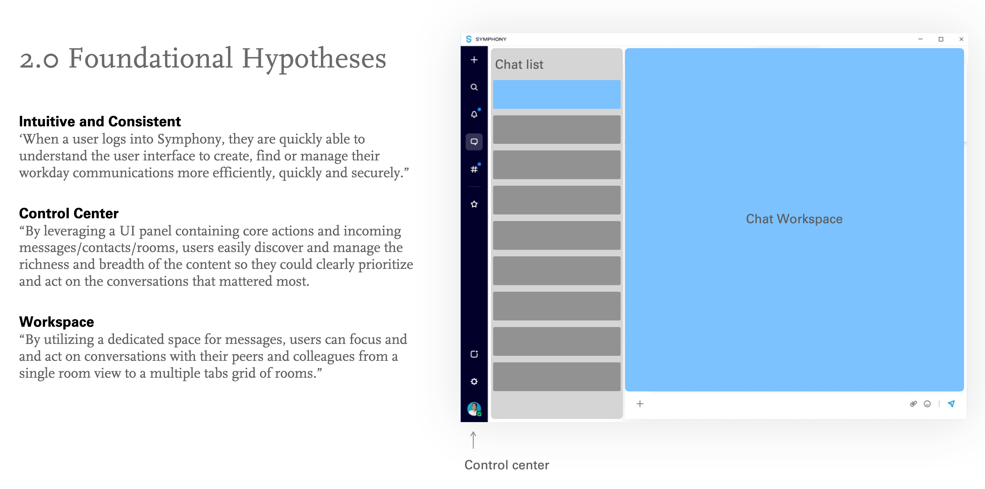 Core Hypothesis for redesign