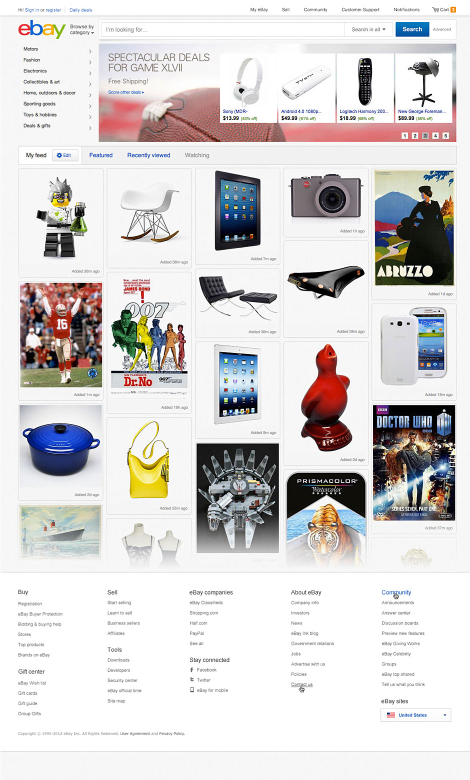 eBay Feed Homepage